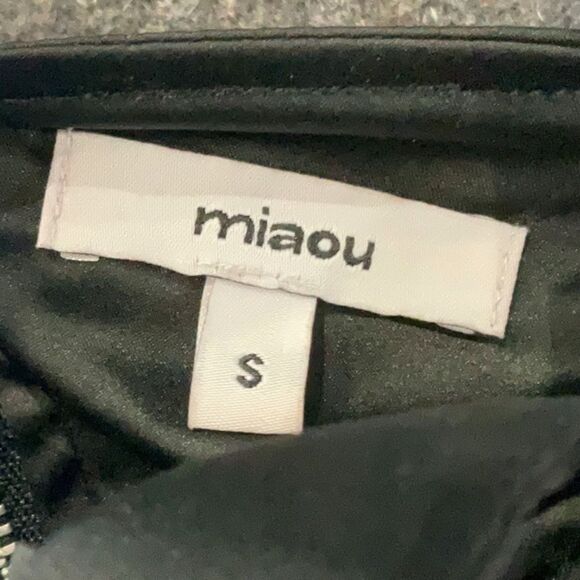 Miaou Agnes Satin Bustier Corset Cami Camisole Crop Blouse Top Black Small Silk - Picture 6 of 16